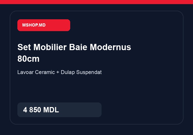 [MSHOP-SET-BAIE80] Set Mobilier Baie & Lavoar Ceramic Modernus Pro 80cm (Kit Promo)